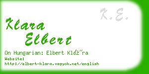 klara elbert business card